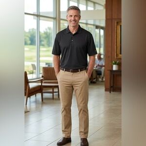 Men's Black Polo Shirt XXL